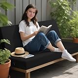 Waterproof Outdoor Bench Cushion 8cm Thick Black view 4