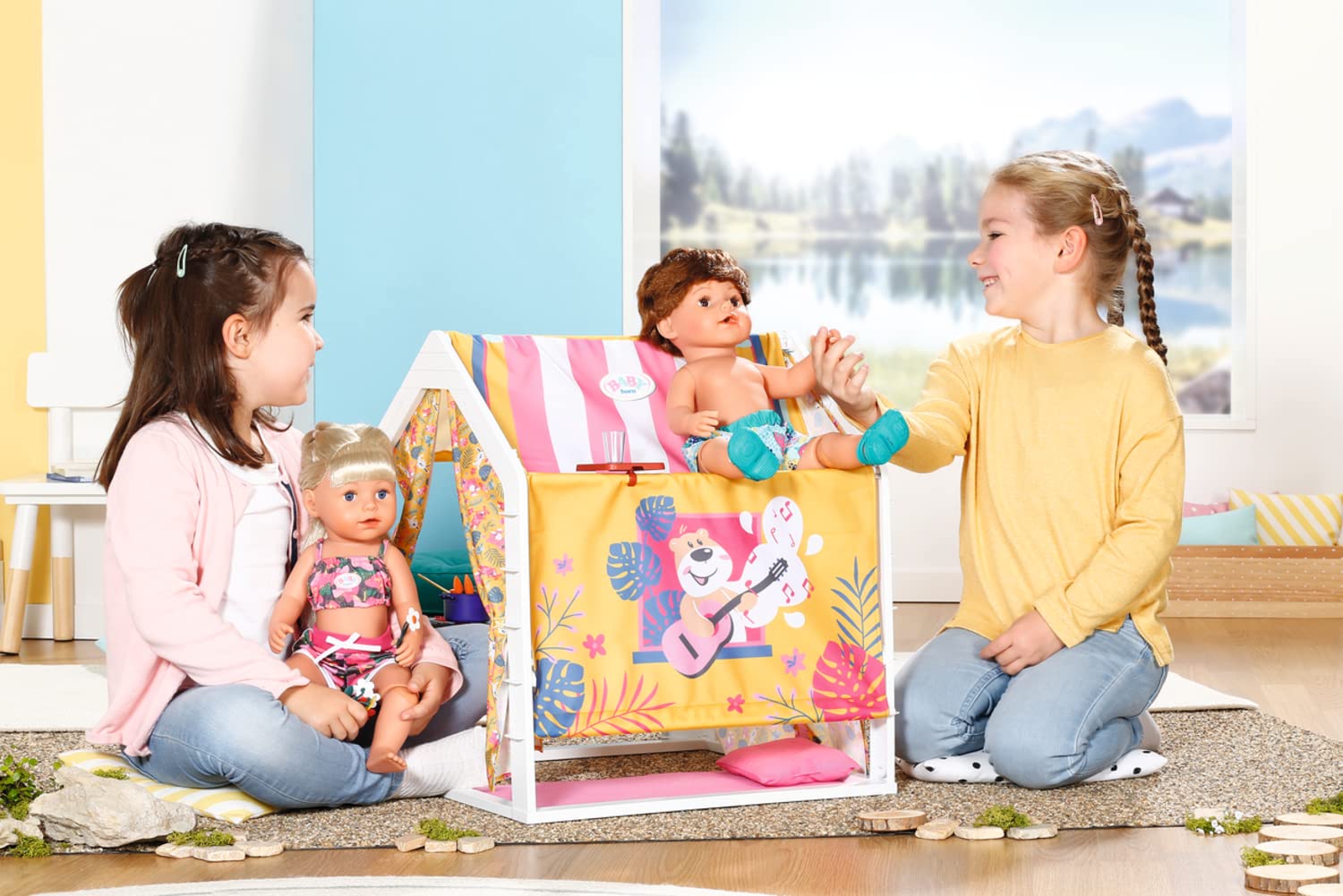 BABY Born Weekend House 832752 - Accessories for 36cm and 43cm for Toddlers - Includes House with Convertible Roof, Light & Sound Effects, and Accessories - Suitable for Kids from 3 Years