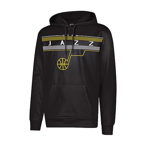 Ultra Game NBA Official Men’s Super Soft Midtown Hoodie Pullover Sweatshirt - Unisex, Utah Jazz, Black, Medium