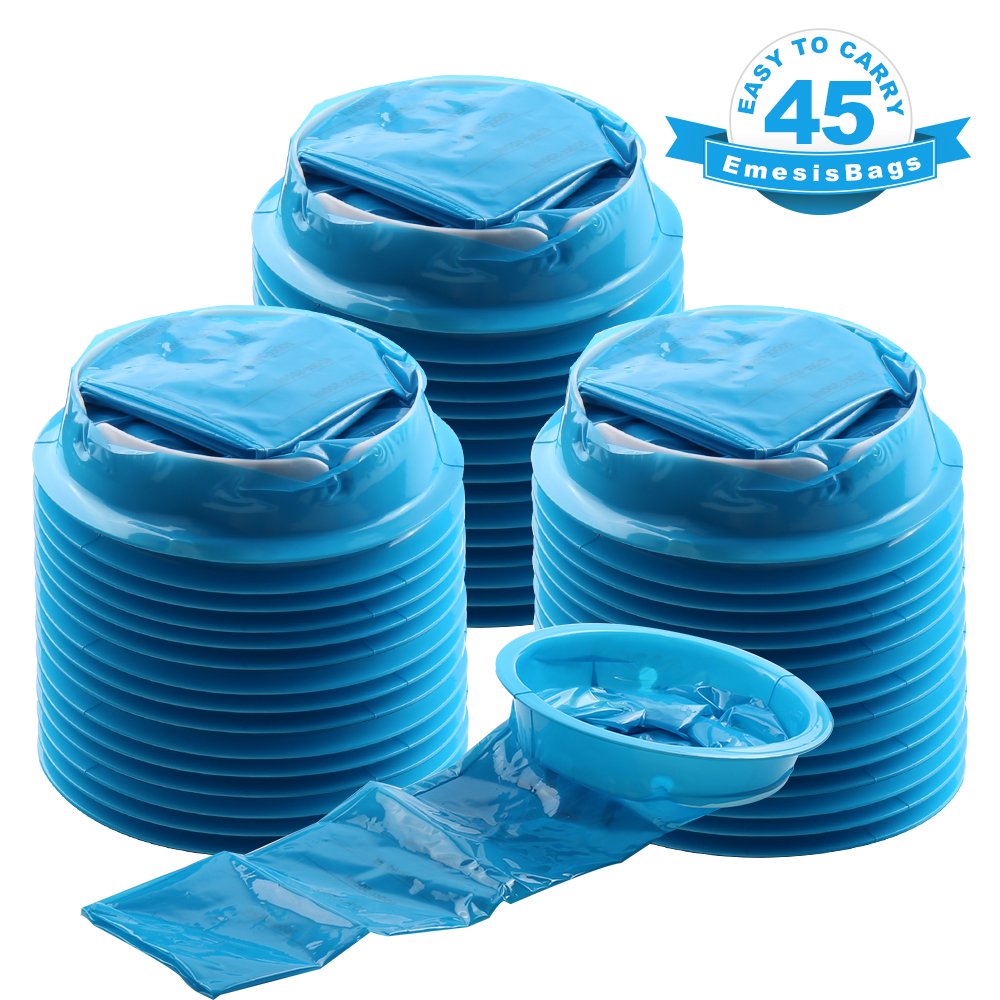 45 Pack Vomit Barf Puke Thowup Bags Travel Boat Motion Airplane