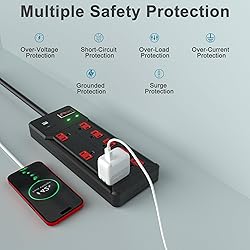 ETL Listed Power Strip Surge Protector, 8 Outlets