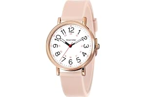 Hourstar Women's Analog Nurse Watch | Second Hand | Easy Read | Silicone | 12/24 Military Time | Silicone Rubber Band | Easy Read Dial | Casual Basic Style | Nursing and Pulse Taking | Daily Wearing