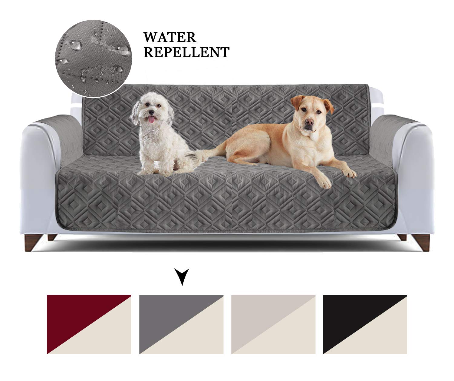 AMEHA Waterproof Sofa Protector GreyQuilted Throw Furniture Protector