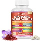 Oeaqeff Liposomal Saffron Supplements -11 in 1 100% Pure Saffron Extract 88.5 mg Maximum Absorption for Mood, Energy & Vision,Vegan, Non-GMO - 60 Vegan Capsules (1)