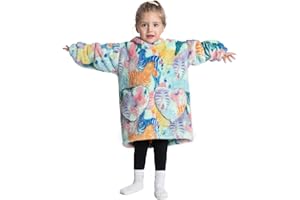 Pterygoid Wearable Blanket Hoodie for Kids,Toddler Oversized FLeece Hooded Sweatshirt with Pocket for Children Girls Boys
