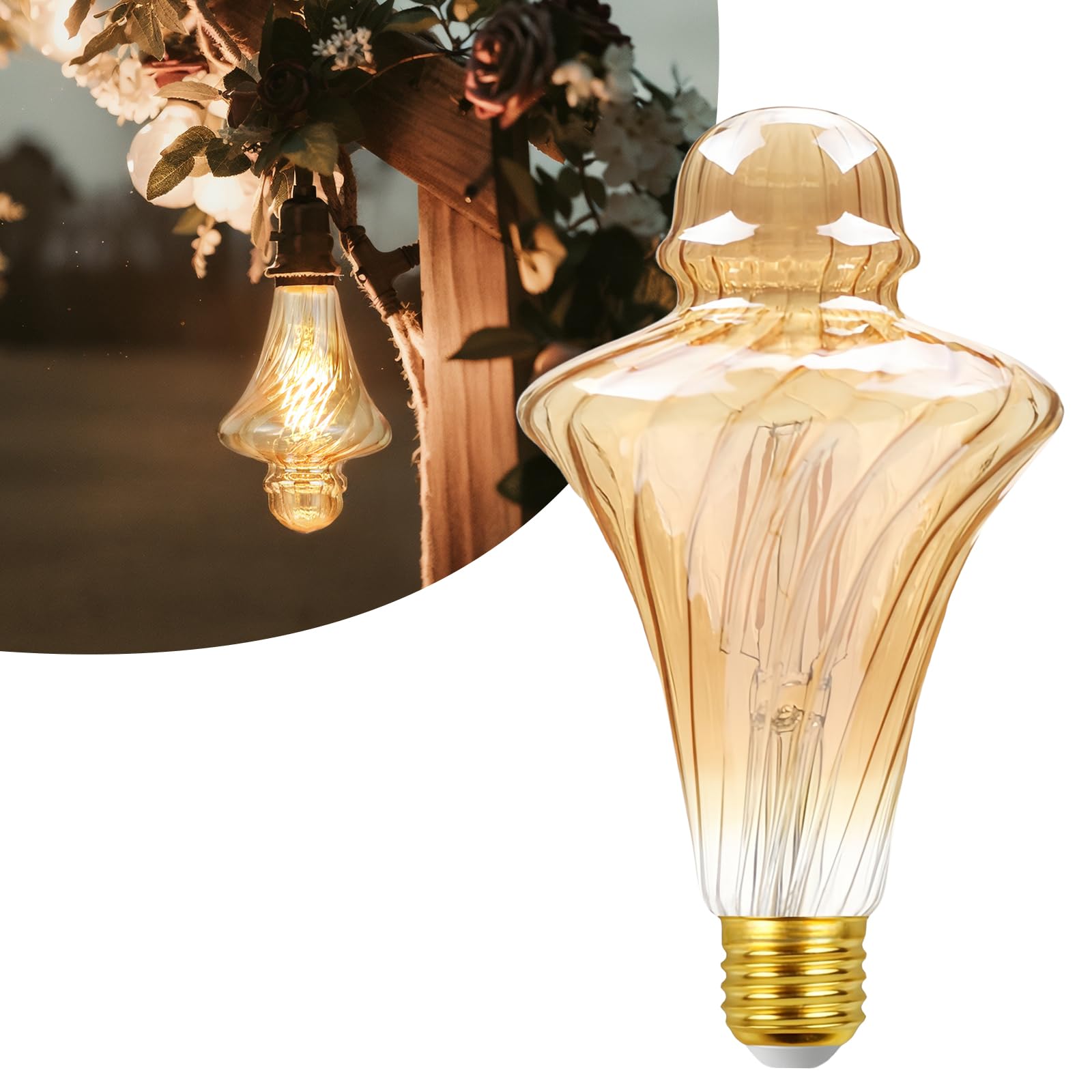 Photo 1 of MYEARAYS 40 Watt Decorative Vintage LED Light Bulbs, Golden Hat 4W LED Filament Edison Bulb,2700K Oversized Warm Lights,Non-Dimmable E26 Lamp Base,1-Pack