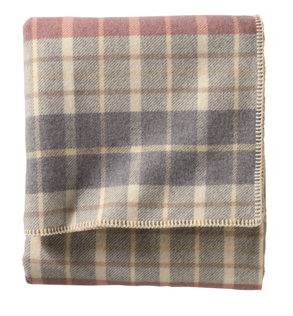 Pendleton EcoWise Wool Washable King Blanket, Blush/Grey
