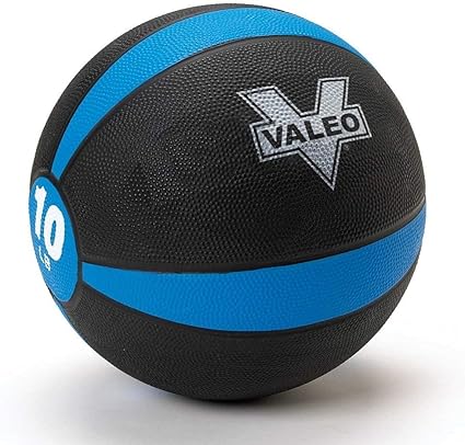 Valeo -Pound Medicine Ball with Sturdy Rubber Construction and Textured Finish, Weight Ball Includes Exercise Wall Chart for Strength Training, Plyometric Training-best-home-exercise-equipment-for-beginners