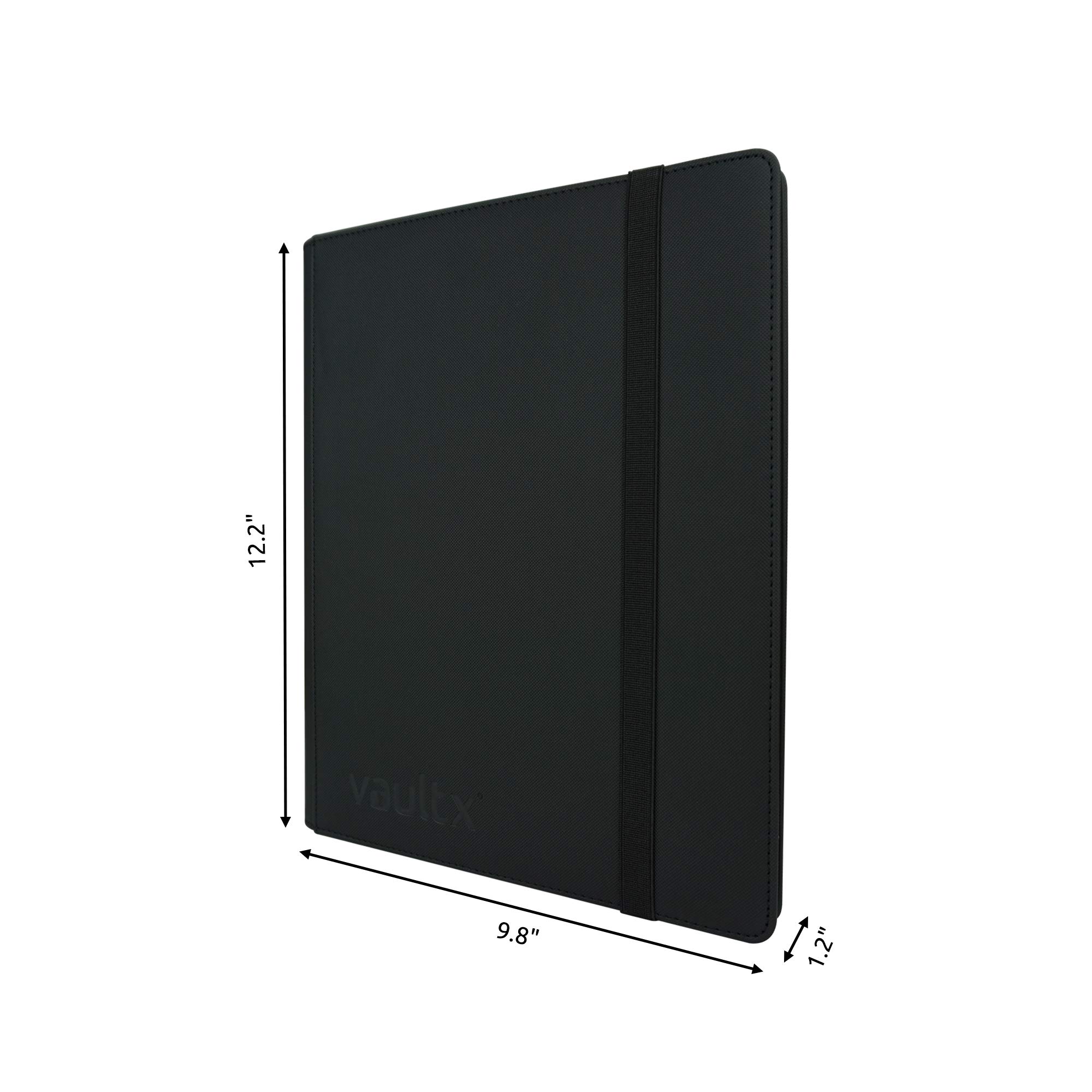 Vault X 9 Pocket Trading Card Strap Binder, 360 Cards, Premium Exo-Tec Album Material, 20 Side-Loading Pages, Folder for Collectible Games, Sports, TCG (Black)