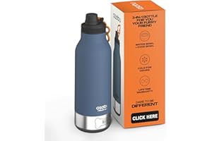 Asobu Dog Barky Bottle – Insulated Stainless Steel Water Bottle with 2 Removable Dog Bowls for Food, Treats & Water – Pet-Friendly Travel Bottle for Hiking, Road Trips & Outdoor Adventures