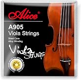 Alice Viola String 4/4 Full Strings Set Steel Core with Ni-Fe Winding, Nickel Plated Viola String with Ball End for 16" Viola