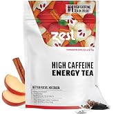 Zest Cinnamon Apple Spice Energy Tea &ndash; High Caffeine Black Tea Bags for Focus, Clarity &amp; Morning Energy &ndash; Natural Non-GMO Caffeinated Breakfast Tea &ndash; Cozy Fall Focus Tea with 150mg Caf &ndash; 20Ct Pack