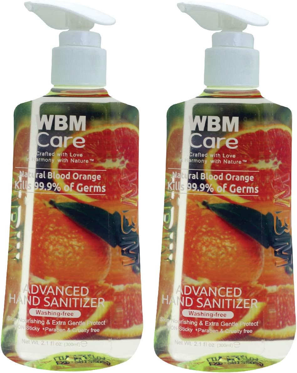 WBM Care 8654H-6PK Refreshing Gel Hand Sanitizer, (Pack of 6), 10.8 fl oz