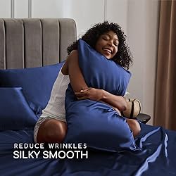 MR&HM Satin Bed Sheets, Full Size Sheets Set, 4 Pcs