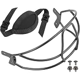 Universal Fastpitch Baseball/Softball Batting Helmet Facemask for Easton | Youth &amp; Adult Softball/Baseball Helmet Face Guard, Including 1 PCS Facemask, 1 PCS Chinstrap, 4 PCS Screws, Black