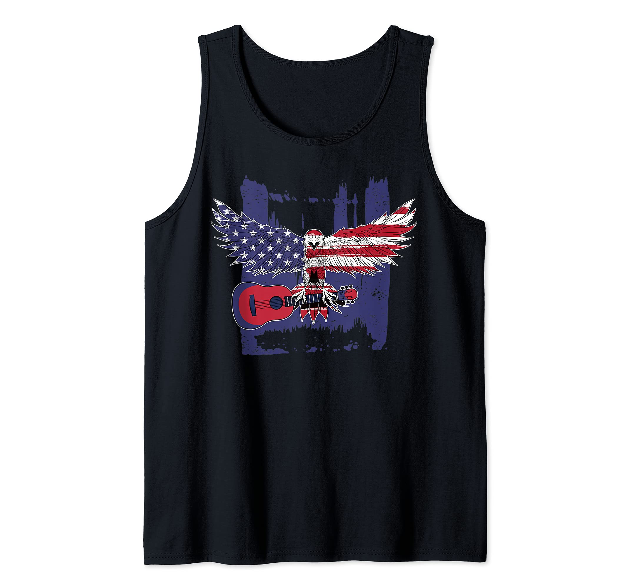 Patriotic Guitar Player USA Guitarist American Guitar Music Tank Top