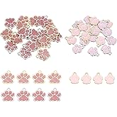 MECCANIXITY Dog Paw Print Charms, Alloy Enamel Footprint Pendants Sparkle Paw Bead Footprint Animal Charms for Necklace Bracelet