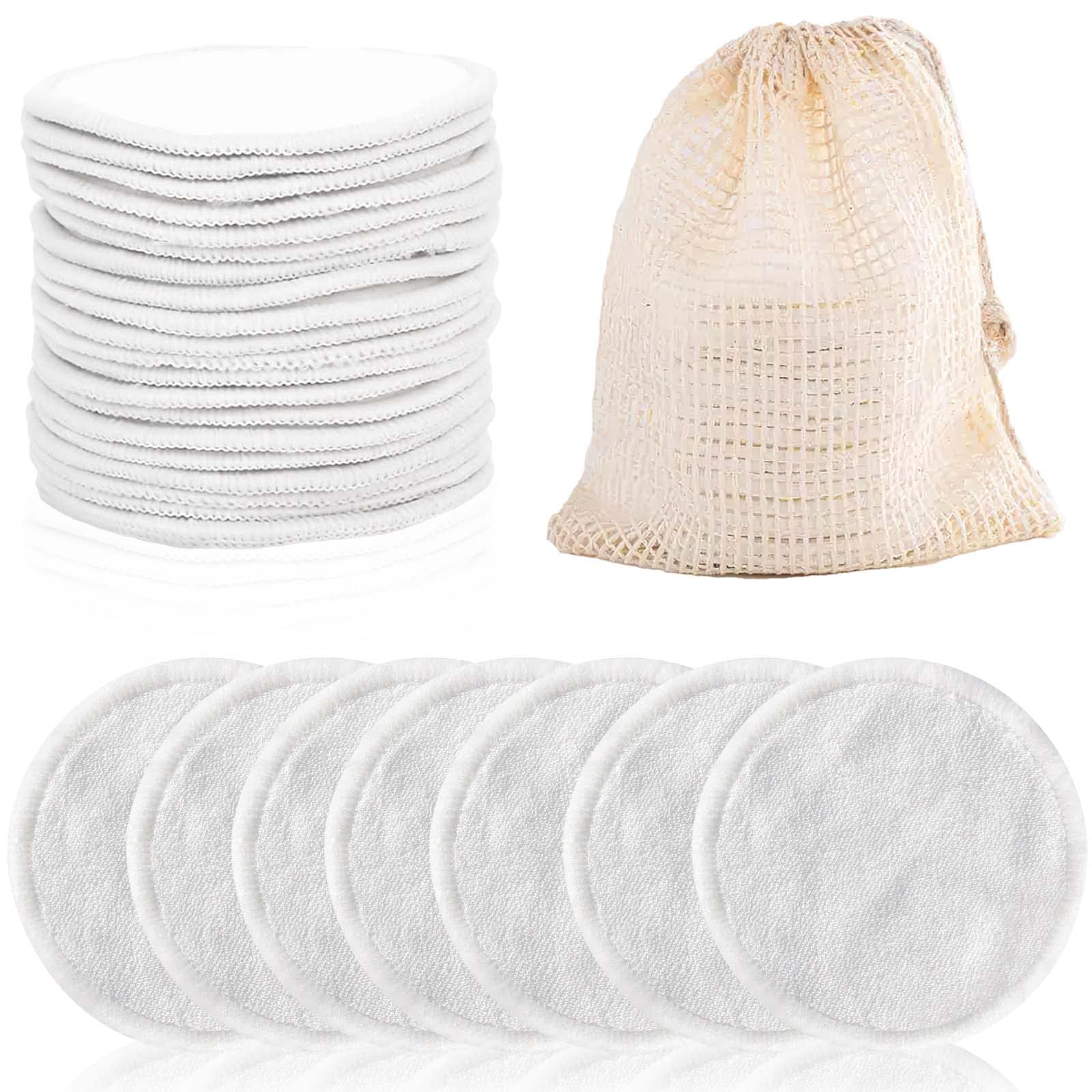 30 Pack Reusable Makeup Remover Pads, ProChosen Bamboo Reusable Cotton Rounds for Toner, Washable Eco-Friendly Pads for All Skin Types with Cotton Draw String Laundry Bag