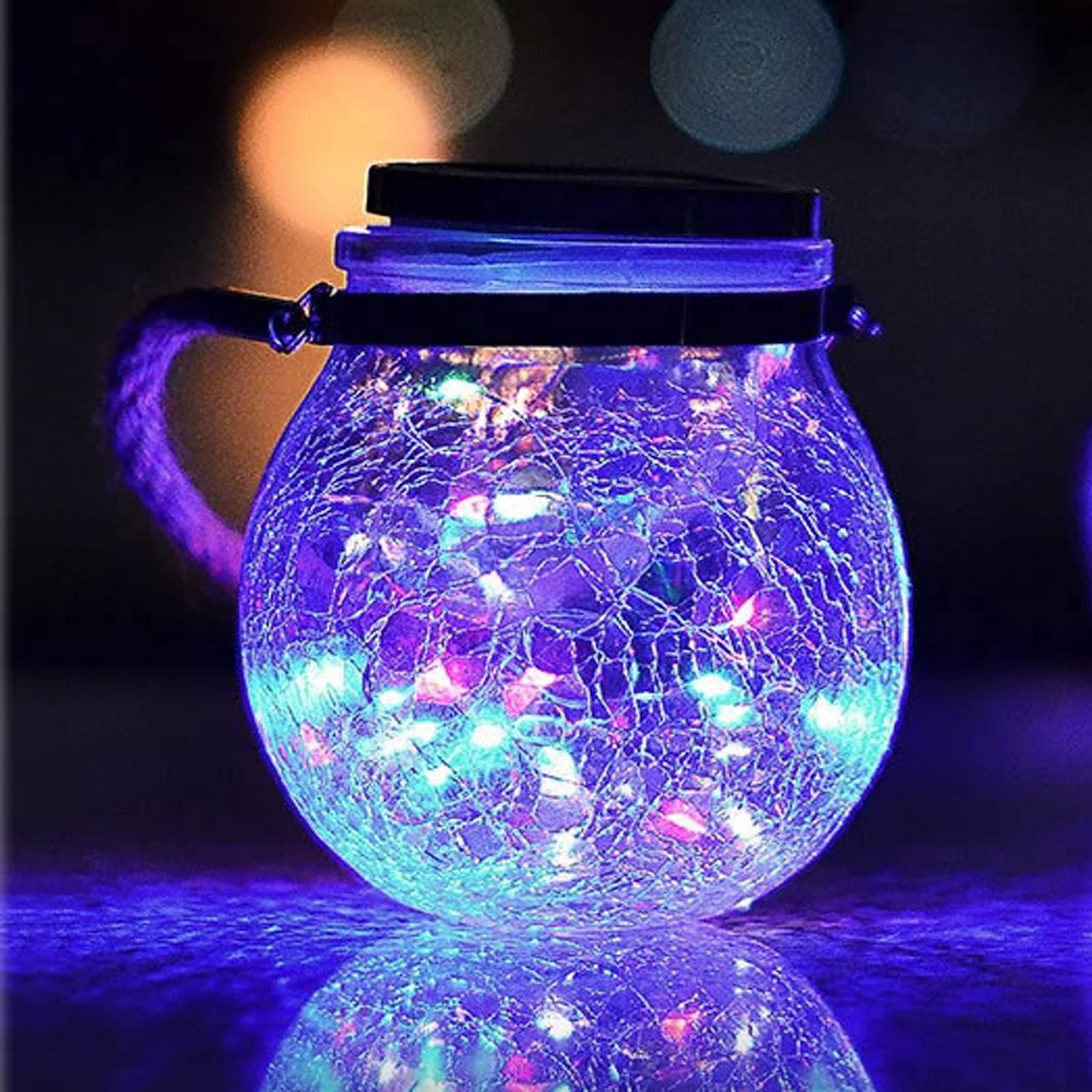 Solar Lanterns Outdoor, Ovker 30 LED Hanging Solar Garden Lanterns, Waterproof Solar Lights Decorative Garden Lantern LED Light for Indoor Outdoor Garden Fence Party Table Decoration(Multicolor)