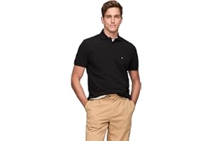 Tommy Hilfiger Mens Short Sleeve Polo Shirts in Classic Fit with Stretch and Organic Pique Cotton