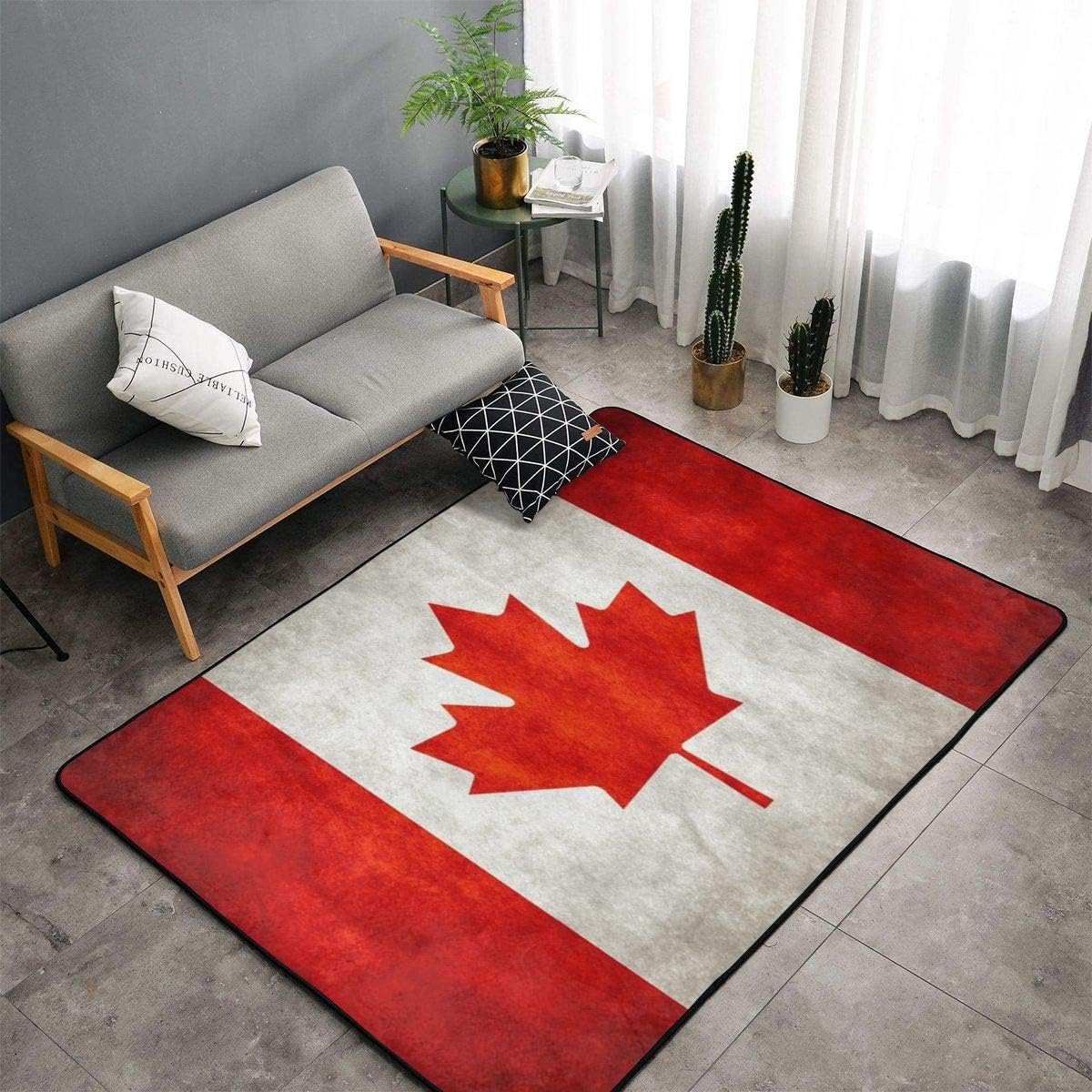 N/A Leaves Canada Flags Canadian Flag Stripes Area Rugs for Living Room