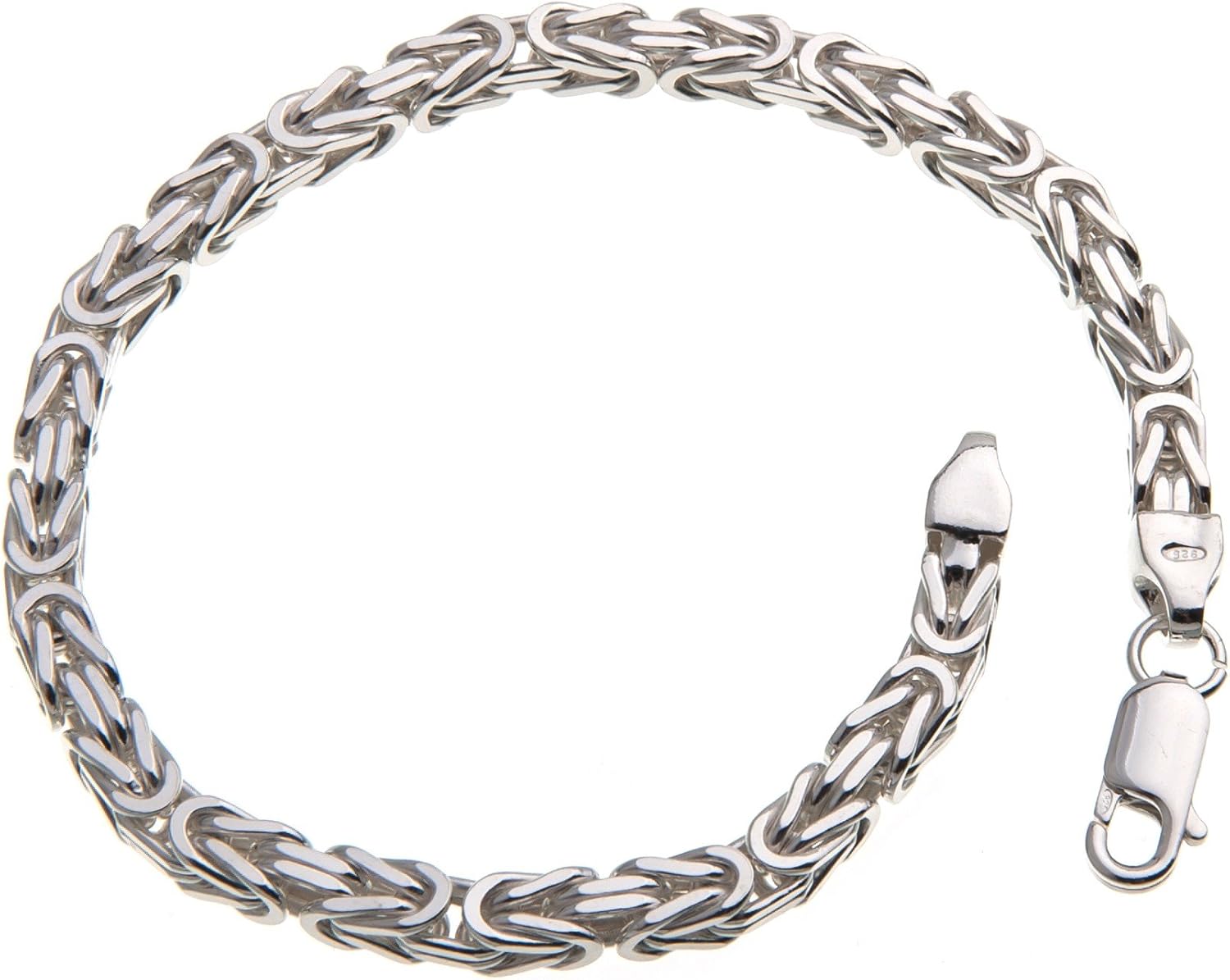 Massives 4,5mm breites Königskette Armband 925 Sterling Silber, Länge 19cm Amazon.de Bekleidung