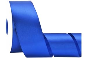 Simplegoal Double Face Royal Blue Satin Ribbon 1-1/2 Inch X 50 Yards Polyester Ribbons for Gift Wrapping Fabric Ribbon for Cr