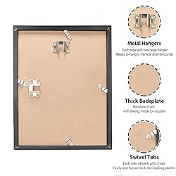 Annecy 8.5x11 Picture Frame Black（2 Pack）, 8.5