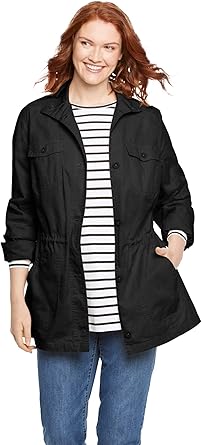 plus size black utility jacket