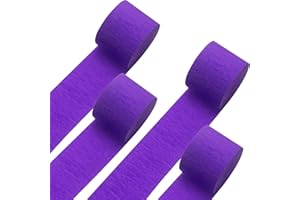 LAGYDSOVEF 4Rolls Dark Purple Crepe Paper for Wedding Decorations, Purple Paper Streamers for Birthday Bachelorette Party, Anniversary Bridal Baby Shower Party Backdrop Artificial Flower Making 82ft/Roll