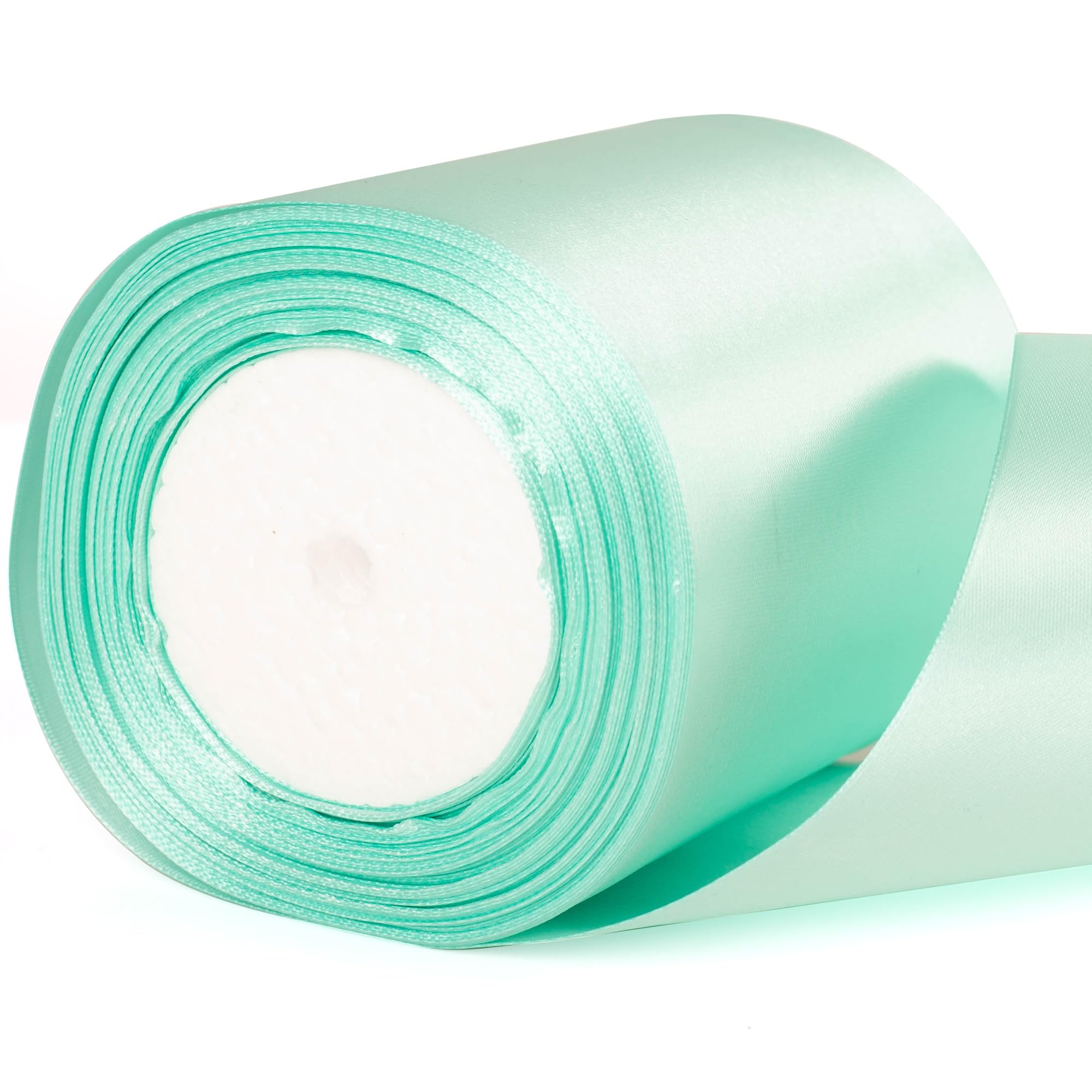 22m x 10cm Wide Teal Blue Satin Ribbon, Teal Blue Thick Wedding Car Ribbon for Gift Wrapping, Bouquet, Cake, Craft Decorations, Premium 4 Inch Florist Ribbons for Christmas Birthday Present