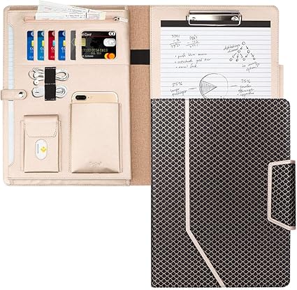 Toplive Porte Document Portfolio A4 En Cuir Pu Avec Poche Pour Document Agenda D Affaires En Cuir Pour Reunion Bureau Carte De Visite Professionnel Dossier De Conference Noir Ecaille De Poisson Amazon Fr Fournitures De Bureau