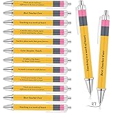 Sinload Teachers Pens Bulk Teacher Appreciation Gifts Inspirational Yellow Retractable Ballpoint Pens for Coworker Staff Thank You Gifts Office Stationary Supplies(27 Pcs, Teacher)