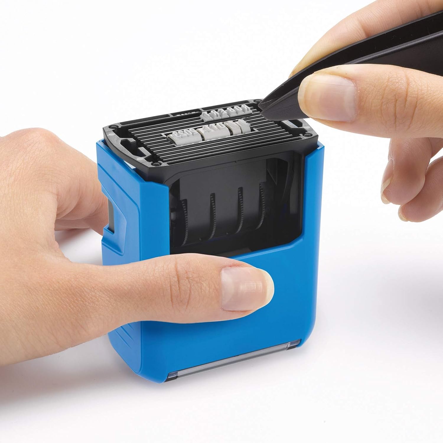 Trodat Printy 4750 Typomatic Date Stamp for Self-Inking, 2-Line, Blue/Red, Max. 41 x 24 mm, Small - Image 5