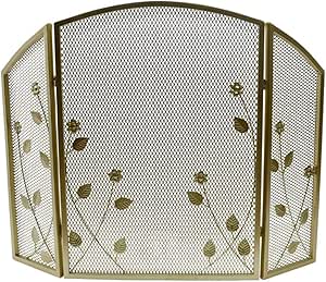 Salvachispas Chimenea Pantalla 3 de Panel Plegable Chimenea con Malla y