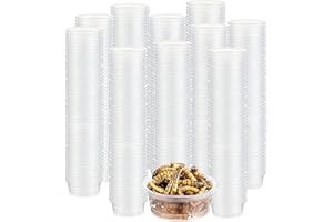 ZIYIZE Crested Gecko Food and Water Feeding Cups, 500 Pcs 0.5oz Reptile Feeder Bowls Gecko Food Cups Crested Gecko Accessories Replacement Food Dish for Crested Lizards Tarantula and Other Small Pets