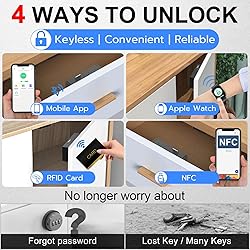 Anweller Smart Cabinet Lock, Hidden No Drill