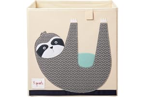 3 Sprouts Toy Storage Organizer: Toy Box Cube Organizer for Playroom, Nursery - Foldable Storage Bin - Sloth