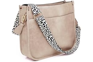 AUYOCO Vegan Leather Crossbody Bags for Women, Crossbody Purse with Guitar Strap Zipped Pockets Handbag Shoulder Bag