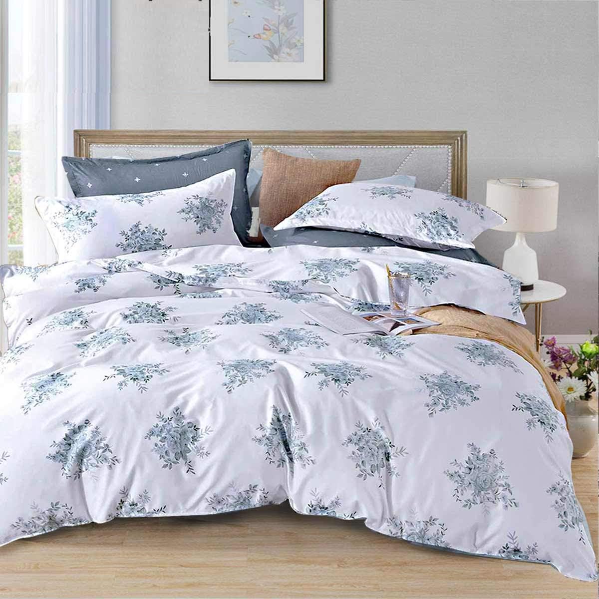Duvet Cover Set Queen Size 3 Pieces Floral Shabby Chic