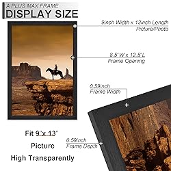 A PLUS MAX 9x13 Picture Frame Set of 3, Black