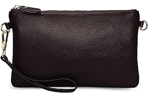 Uromee Wristlet Wallet Clutch Purses for Women Genuine Leather Crossbody Bag Handbag with Detachable Shoulder Chain
