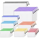 26pcs Mesh Zipper Pouch Bags, 8 Sizes Zippered Storage Bags for Organizing | Clear Pouches with Zipper, Waterproof Mesh Pouch for Office School Supplies, Home Organize, Travel Storage, 8 Colors