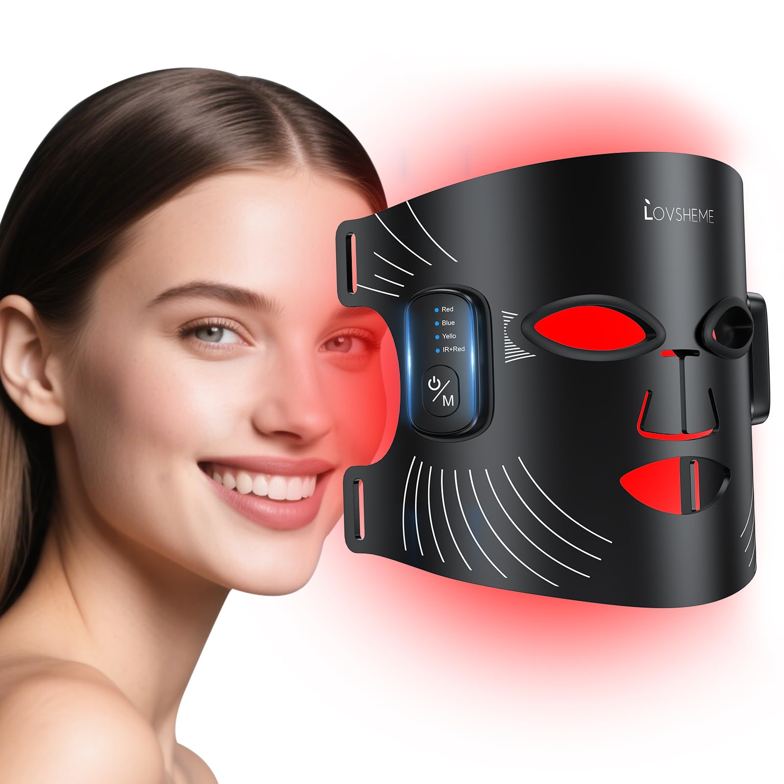 Photo 1 of Lovsheme Red Light Therapy for Face – Wireless Red Light Therapy Mask LED Face Mask Light Therapy with 320 LEDs, 4 Modes, Skin Rejuvenation, Ideal Beauty Gift for Women & Men