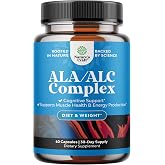 Alpha Lipoic Acid Supplement - Memory &amp; Energy Support with ALC - 60 Count | ALA Featuring Acetyl L-Carnitine - Amino Acids for Metabolic &amp; Mental Clarity Support - Third Party Tested - 30 Days Supply