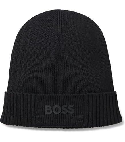 BOSS Tonal Logo Knit Hat, Milky Way, PCS. at Amazon Women display picture 1