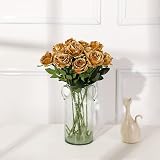 Tifuly 12 Pcs Artificial Roses 19.68in Silk Single Stem Bouquet Black Red view 4