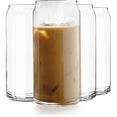 Libbey Classic Can XL Set of Drinking Glasses, Iced Coffee Cups Set of 4, 20 Oz, Dishwasher Safe Glass Beer Cups for Beverage