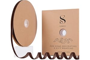 Utehilly Brown Christmas Velvet Ribbon for Tree, Gift Wrapping, Flower Bouquet, Wreath Decorations, Bow Making 3/8'', 25 Yards