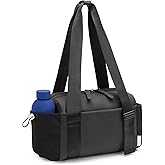 SKYSPER Small Gym Bag for Women - Mini Tote Bag with Wet Compartment, Lightweight Waterproof Gym Duffle Bag for Sport, Commute, Fashion & Cute & Compact Bag for Girl (Black)